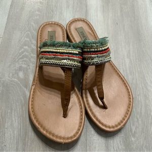 Steve Madden Beaded Colorful Flip Flops Sz 9.5